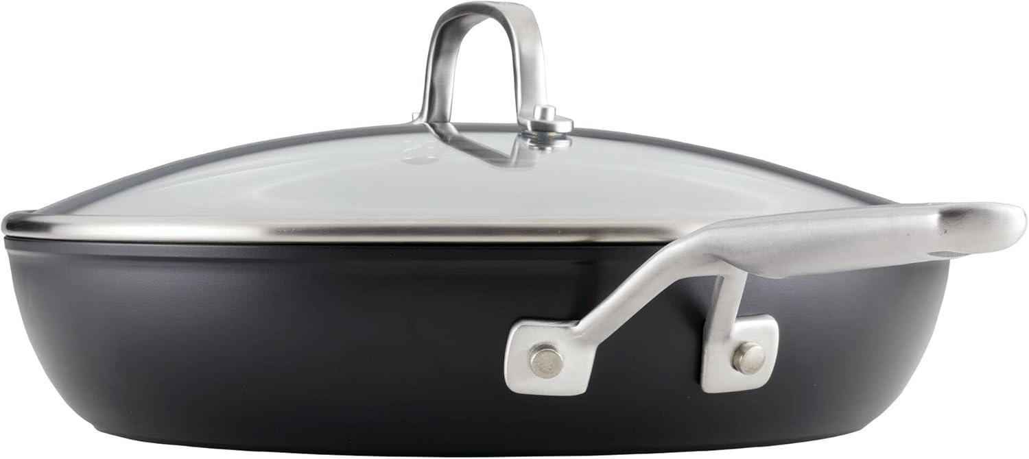 imageKitchenAid Hard Anodized Induction Nonstick Cookware Pots and Pans Set 10 Piece Matte BlackSkillet Set 3 Piece