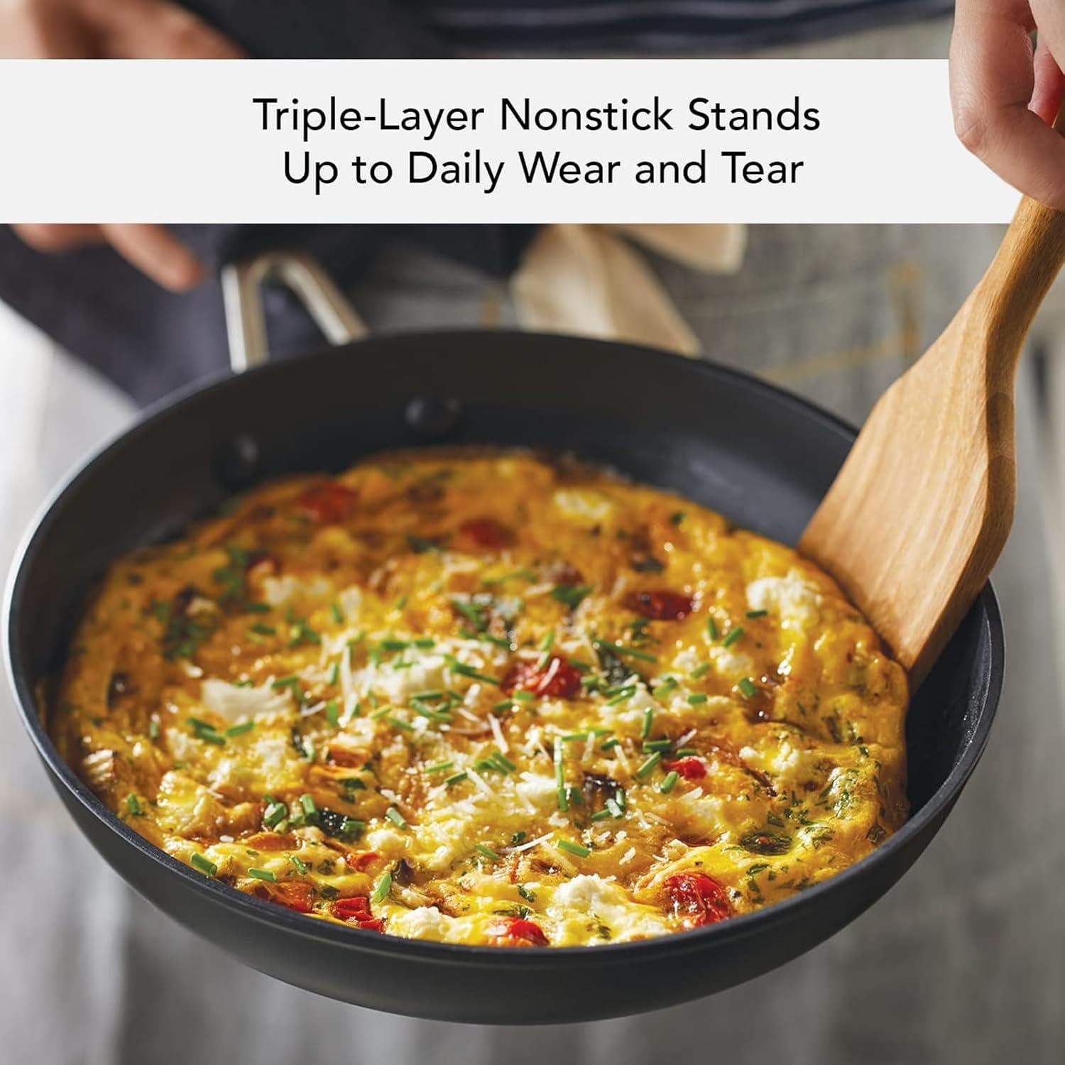 imageKitchenAid Hard Anodized Induction Nonstick Cookware Pots and Pans Set 10 Piece Matte BlackSkillet Set 3 Piece