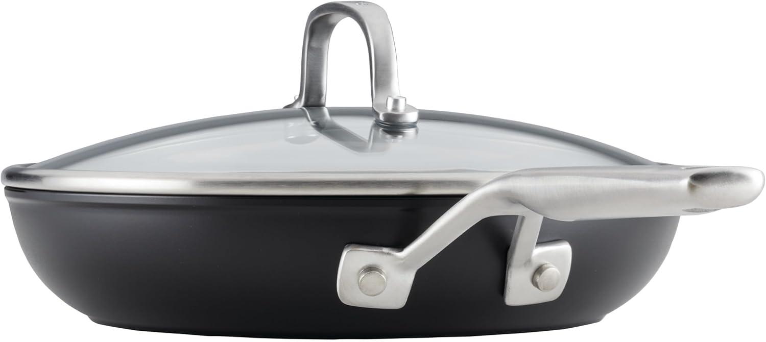 imageKitchenAid Hard Anodized Induction Nonstick Cookware Pots and Pans Set 10 Piece Matte BlackSkillet Set 4 Piece