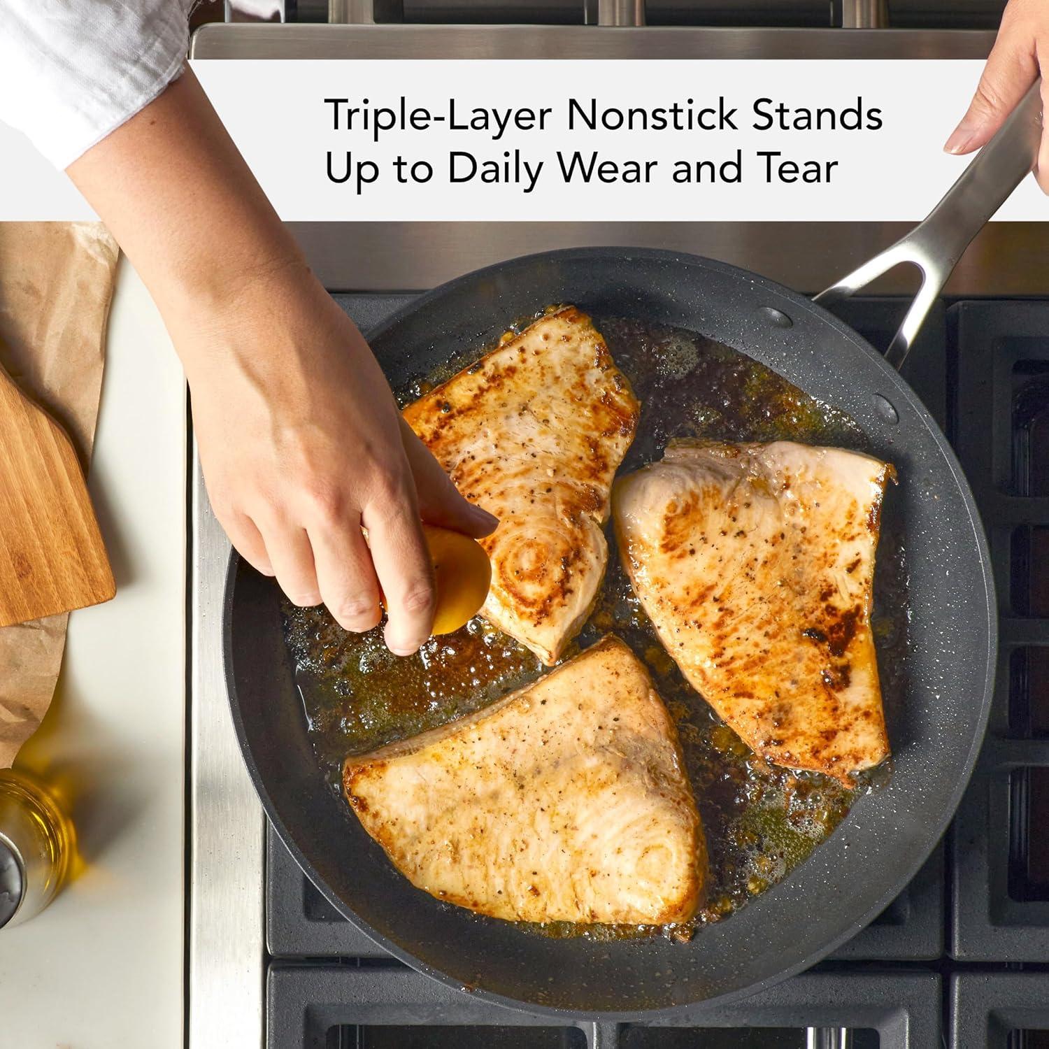 imageKitchenAid Hard Anodized Induction Nonstick Cookware Pots and Pans Set 10 Piece Matte BlackSkillet Set 4 Piece