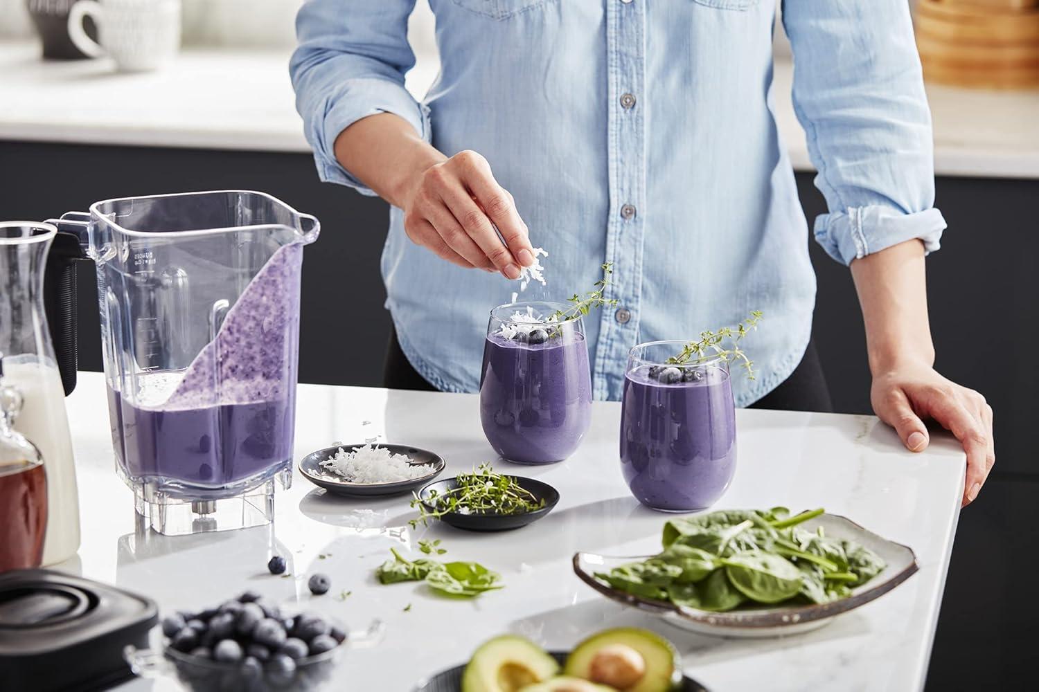 imageKitchenAid K400 Variable Speed Blender KSB4027 Blue Velvet 56 ozBlack Matte