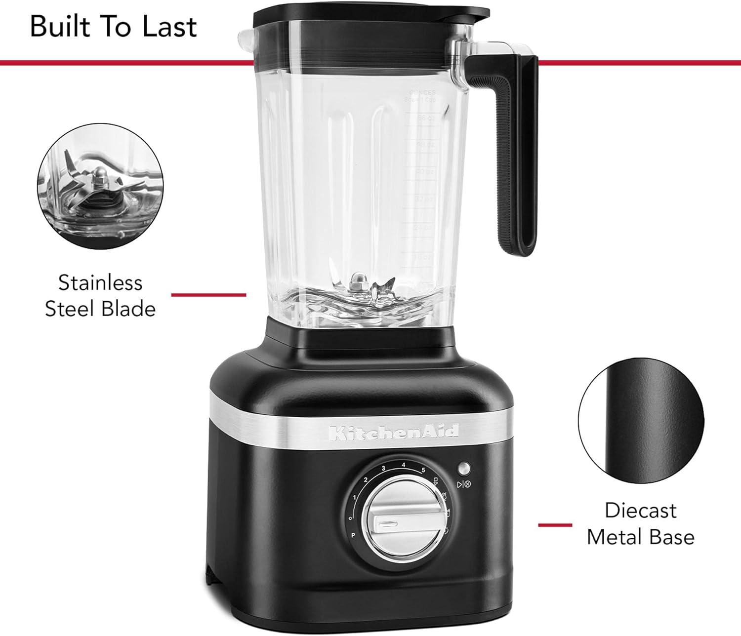 imageKitchenAid K400 Variable Speed Blender KSB4027 Blue Velvet 56 ozBlack Matte