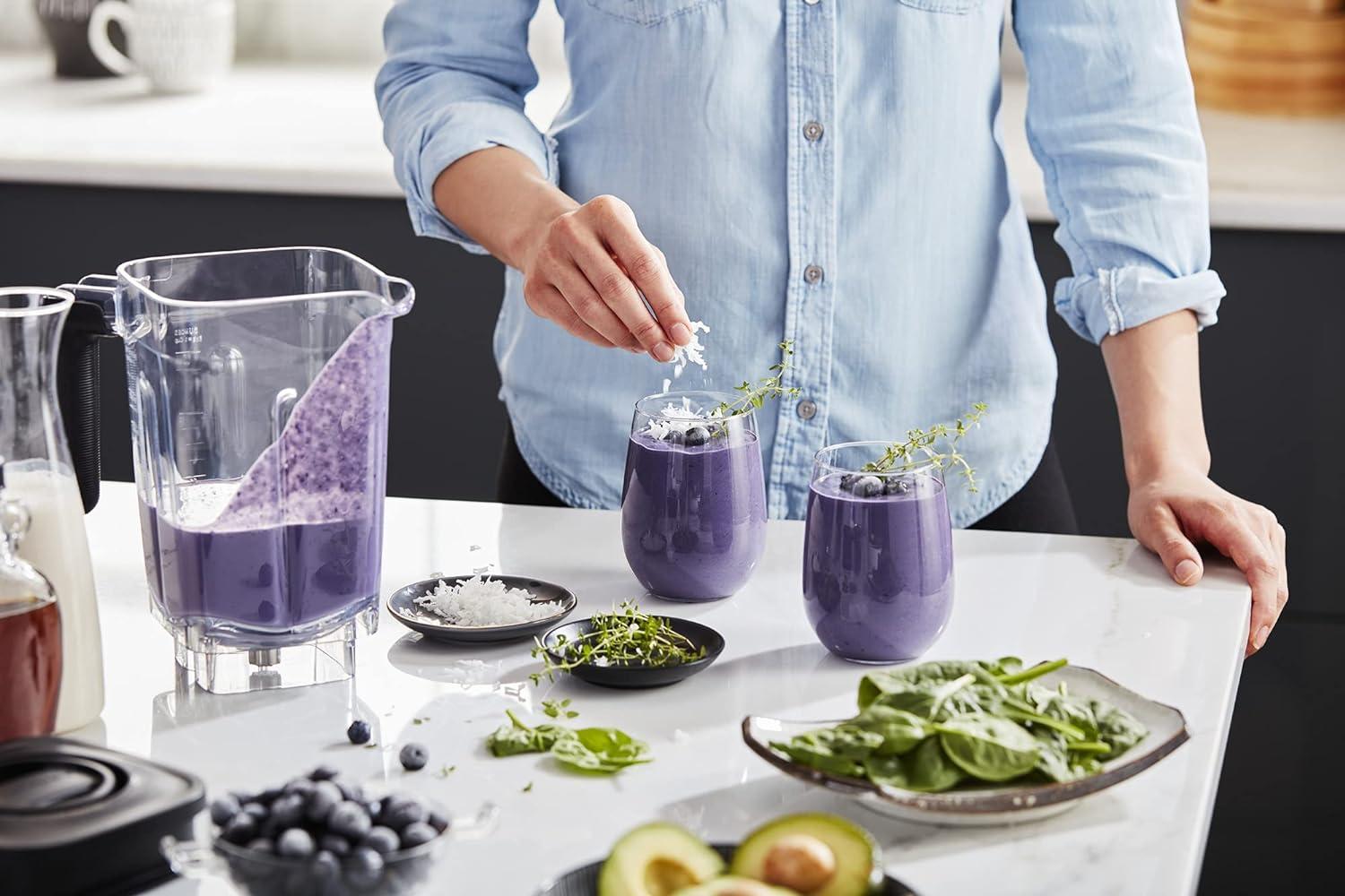 imageKitchenAid K400 Variable Speed Blender KSB4027 Blue Velvet 56 ozContour Silver