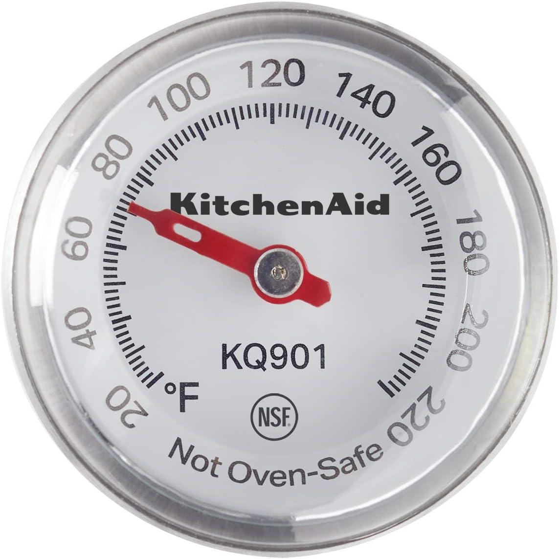 imageKitchenAid KQ919 Analog Instant Read Food and Meat Thermometer with 175inch Dial Recalibration Feature Black Storage SleevePistachio