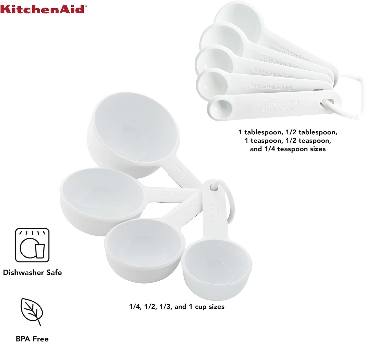 imageKitchenAid Measuring Cups and Spoon Set Beetroot 9PieceWhite