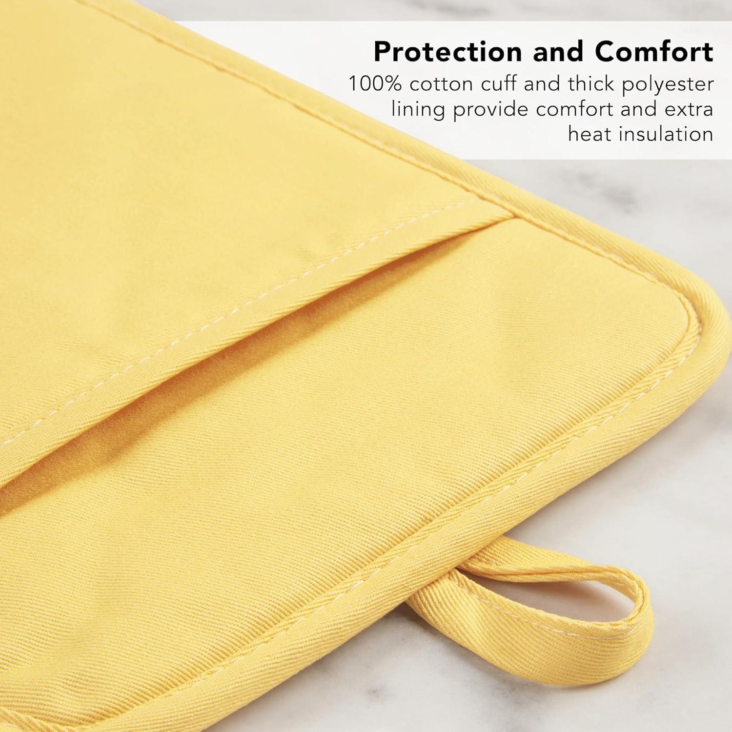 imageKitchenAid Ribbed Soft Silicone Pot Holder 2Pack Set Lavender Cream Purple 7quotx9quotButter Yellow