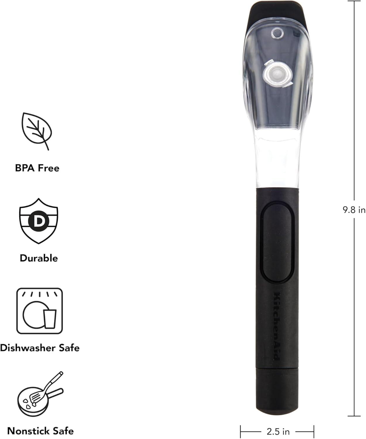 imageKitchenAid Soap Dispensing Sink Brush with Easy to Fill Handle Nylon Bristles for Tough Cleaning Comfort Grip Handle for Non Slip Grip Black