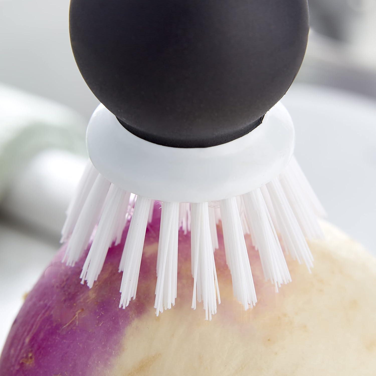 imageKitchenAid Soft Grip Vegetable Brush for Hard Skinned Fruits and Vegetables Sturdy Bristles for Tough Scrubbing Soft Girp Handle for Optimal Conrtol Dishwasher Safe 205 Inch Black
