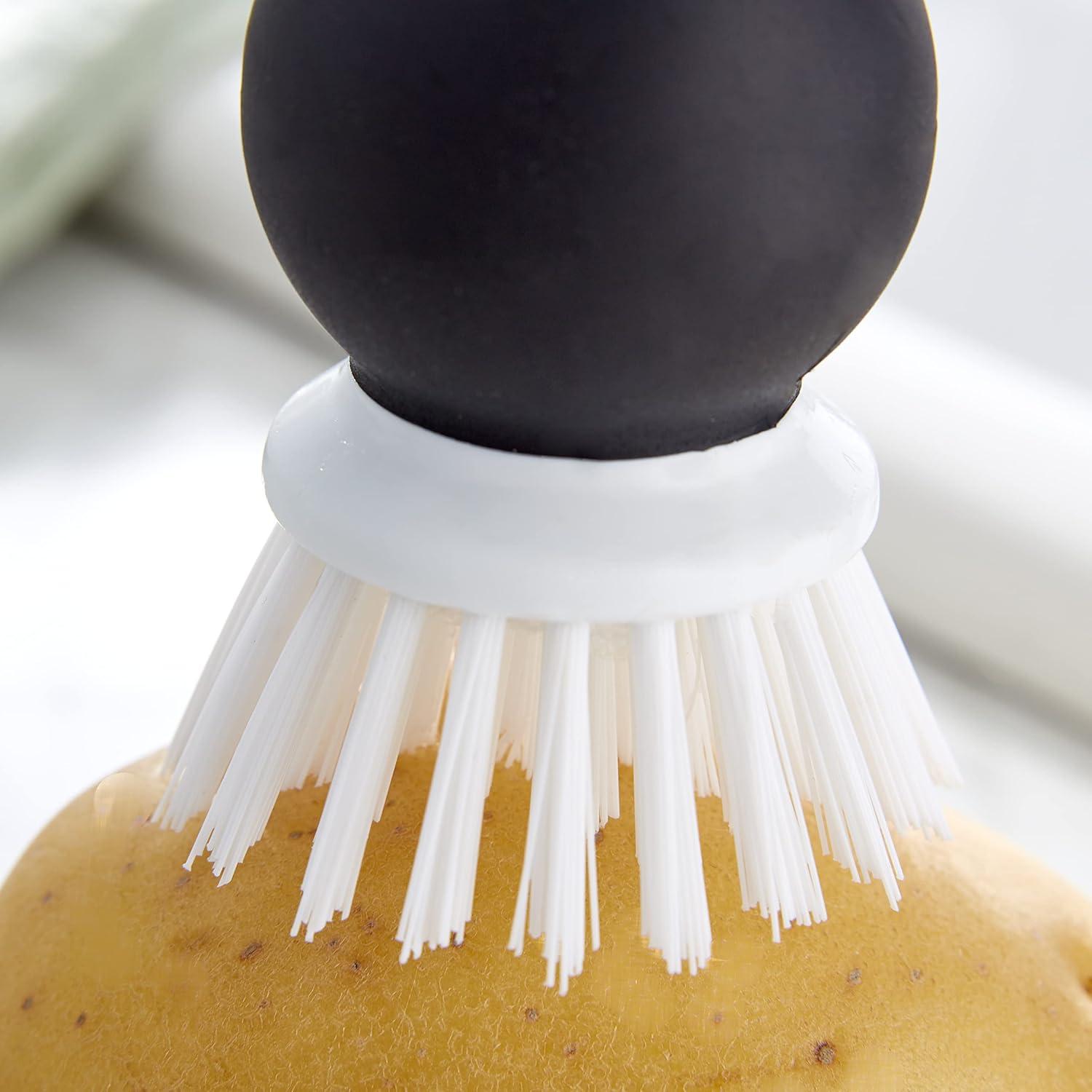 imageKitchenAid Soft Grip Vegetable Brush for Hard Skinned Fruits and Vegetables Sturdy Bristles for Tough Scrubbing Soft Girp Handle for Optimal Conrtol Dishwasher Safe 205 Inch Black