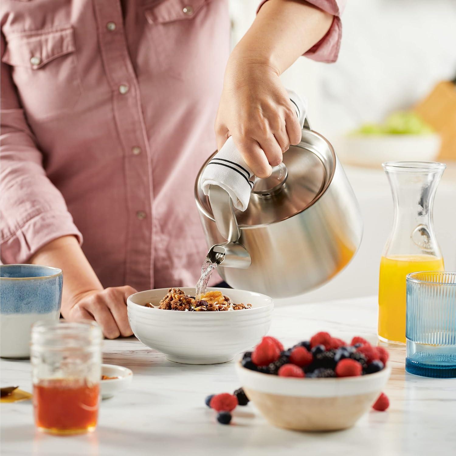 imageKitchenAid Teakettles Stainless Steel Whistling Teakettle 19 Quart Brushed Stainless SteelBrushed Stainless Steel