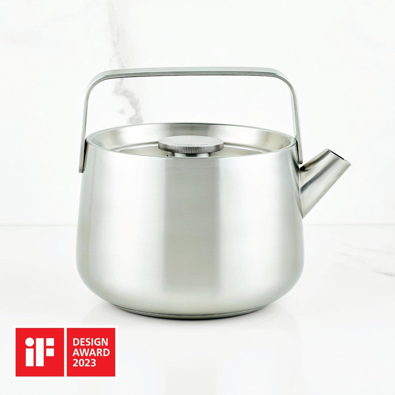 imageKitchenAid Teakettles Stainless Steel Whistling Teakettle 19 Quart Brushed Stainless SteelBrushed Stainless Steel