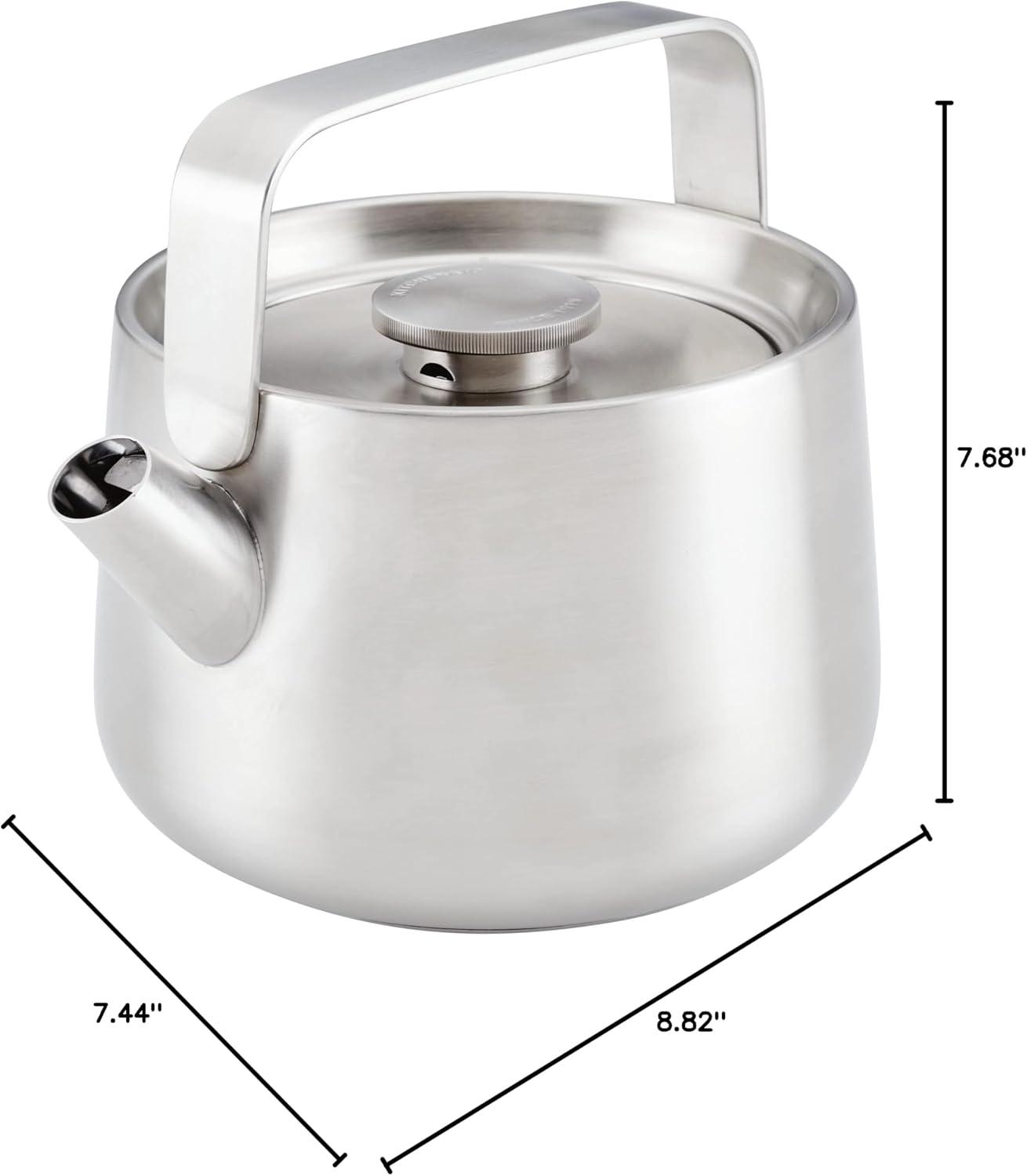 imageKitchenAid Teakettles Stainless Steel Whistling Teakettle 19 Quart Brushed Stainless SteelBrushed Stainless Steel