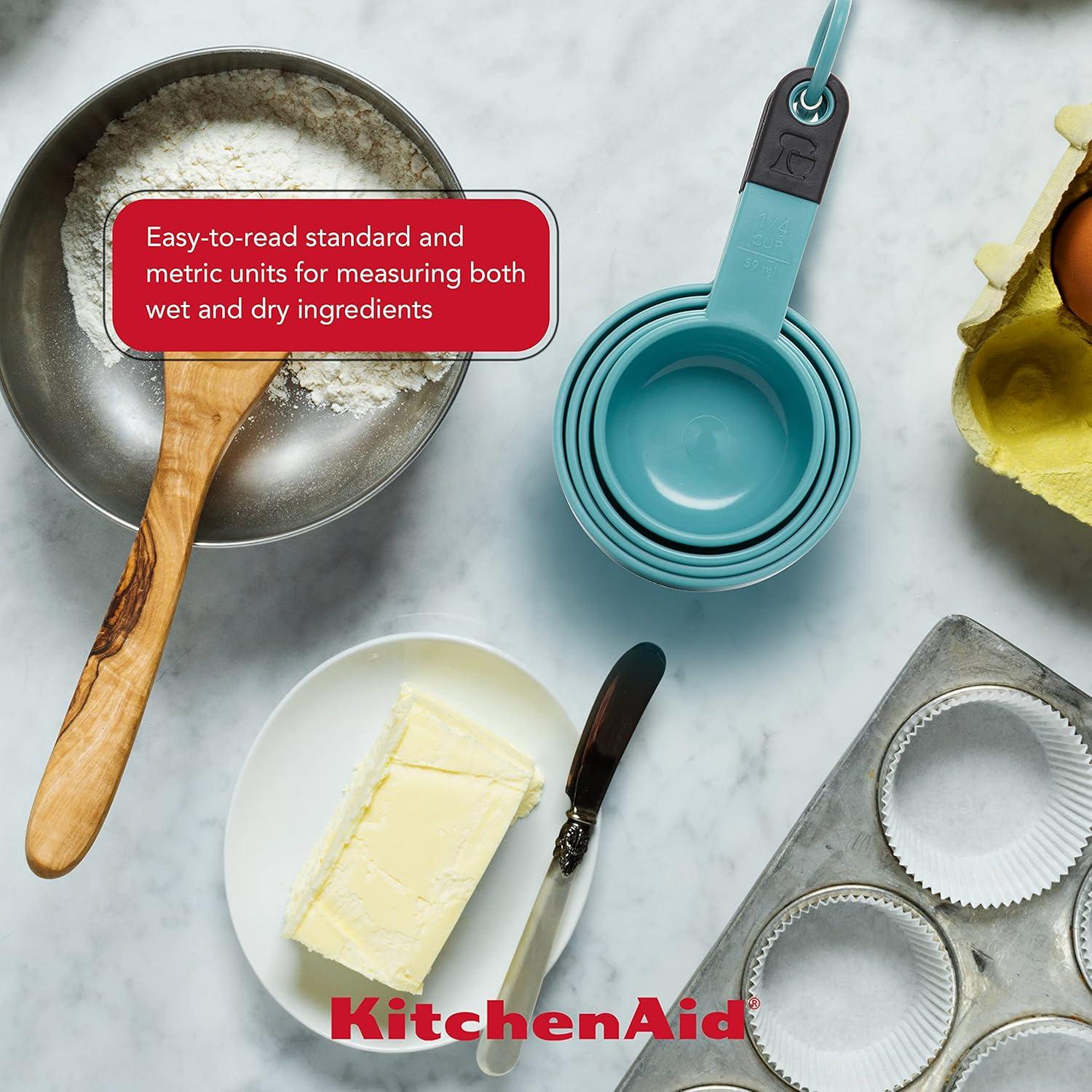 imageKitchenAid Universal Measuring Cup Set 4Piece Lavender CreamAqua SkyBlack