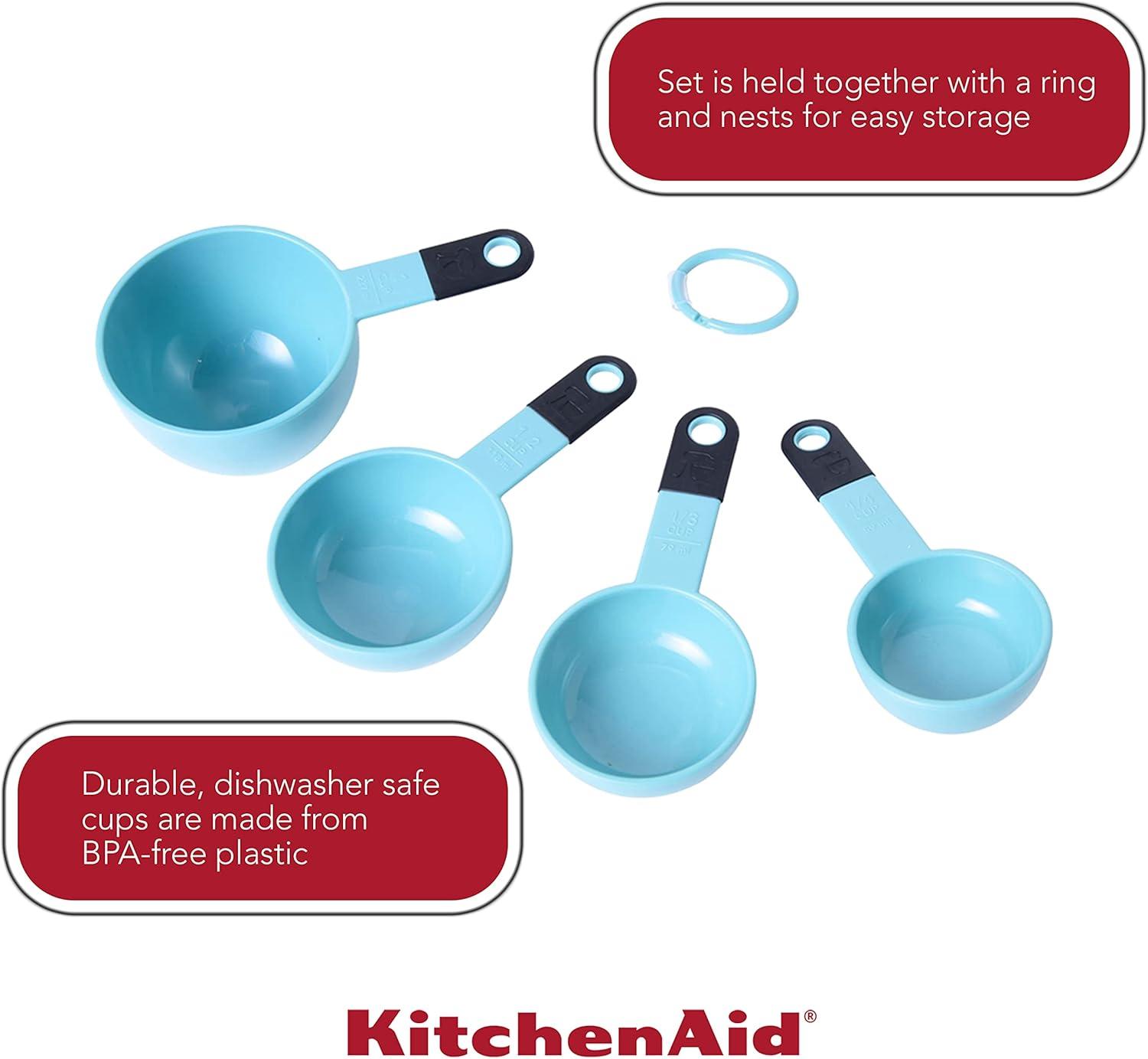 imageKitchenAid Universal Measuring Cup Set 4Piece Lavender CreamAqua SkyBlack
