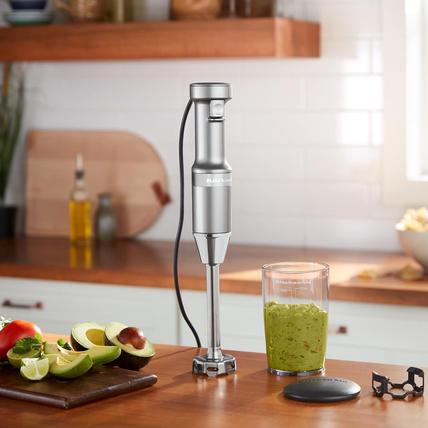 imageKitchenAid Variable Speed Corded Hand Blender KHBV53 Blue VelvetContour Silver