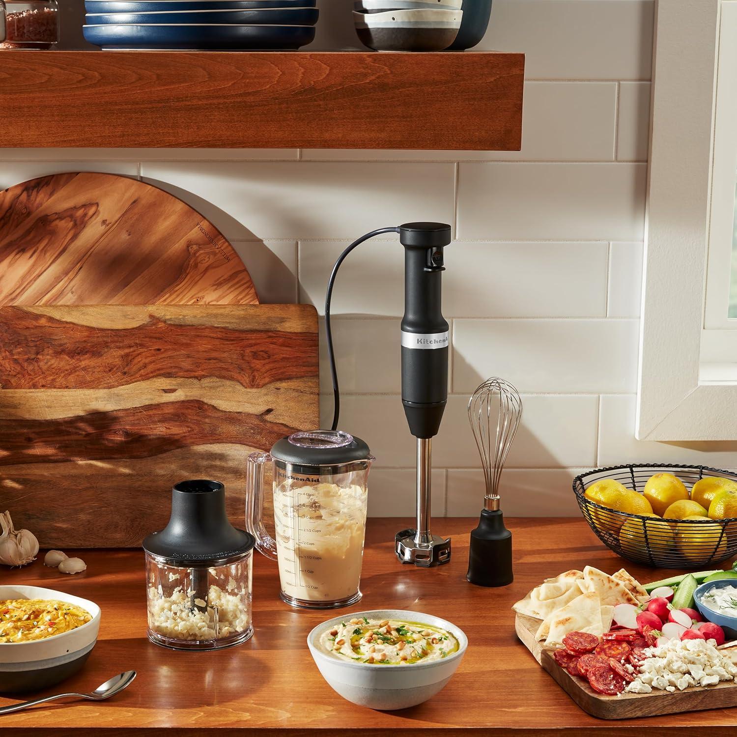 imageKitchenAid Variable Speed Corded Hand Blender KHBV53 Blue VelvetMatte Black