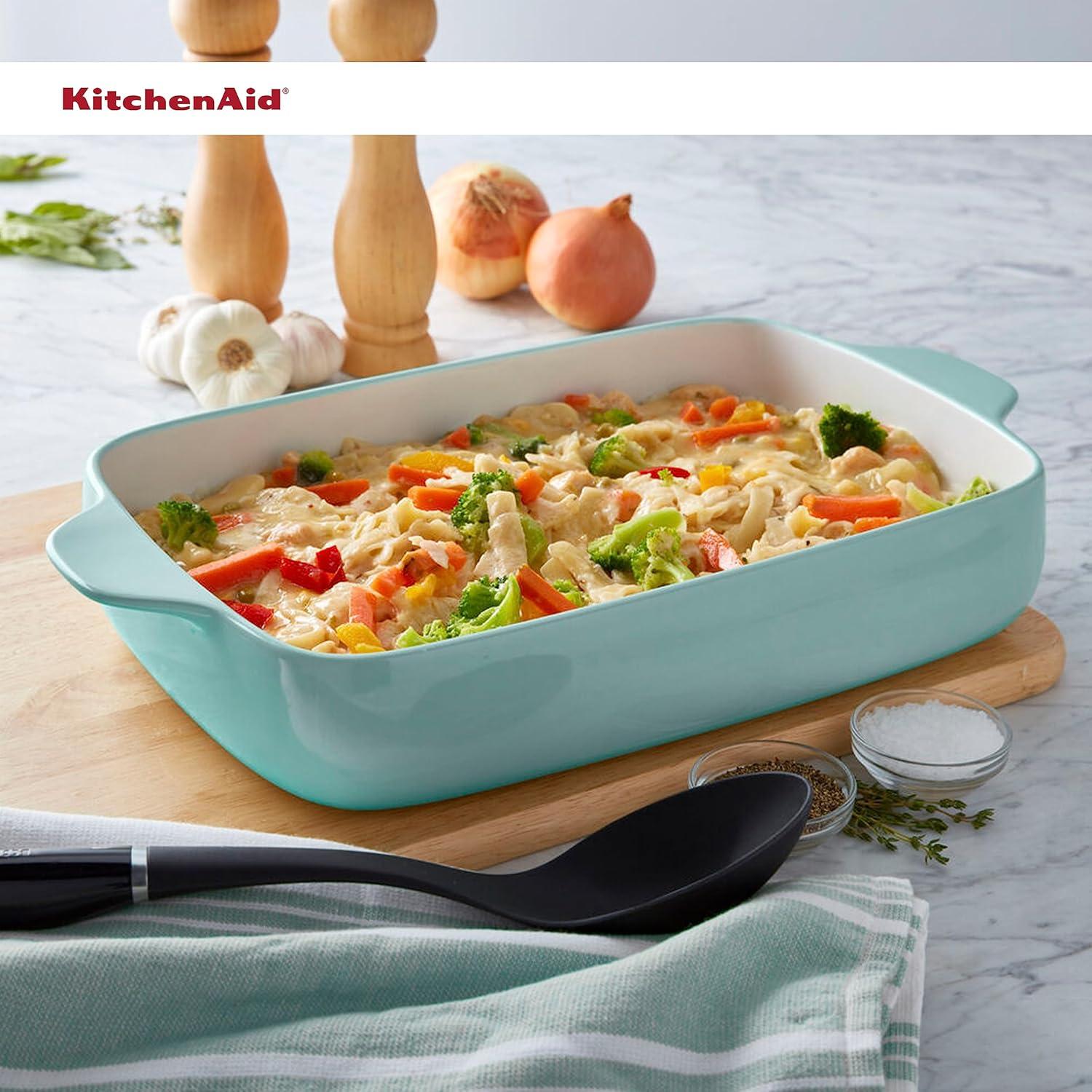 imageKitchenAid Vitrified Stoneware Rectangular Baker 45 QuartAqua Sky