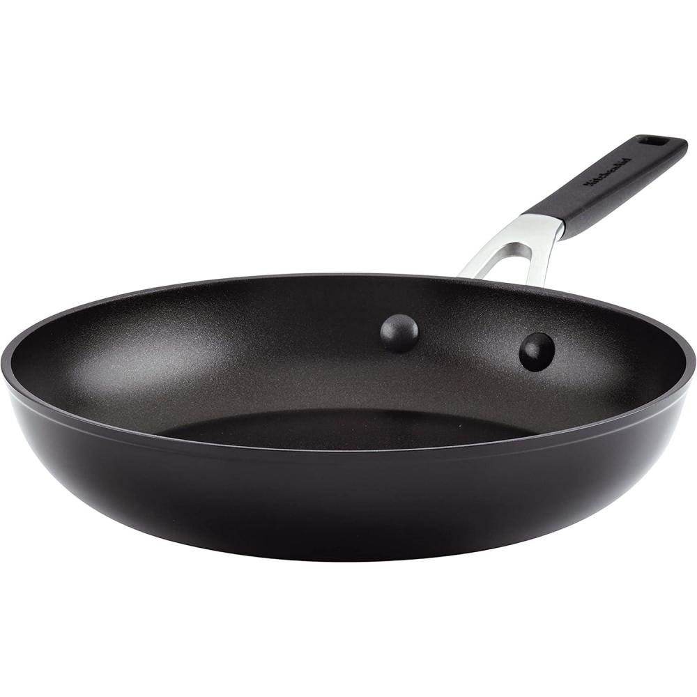 imageKitchenAid 84802 Hard Anodized Nonstick Frying PanSkillet 1225 Inch Onyx BlackOnyx Black