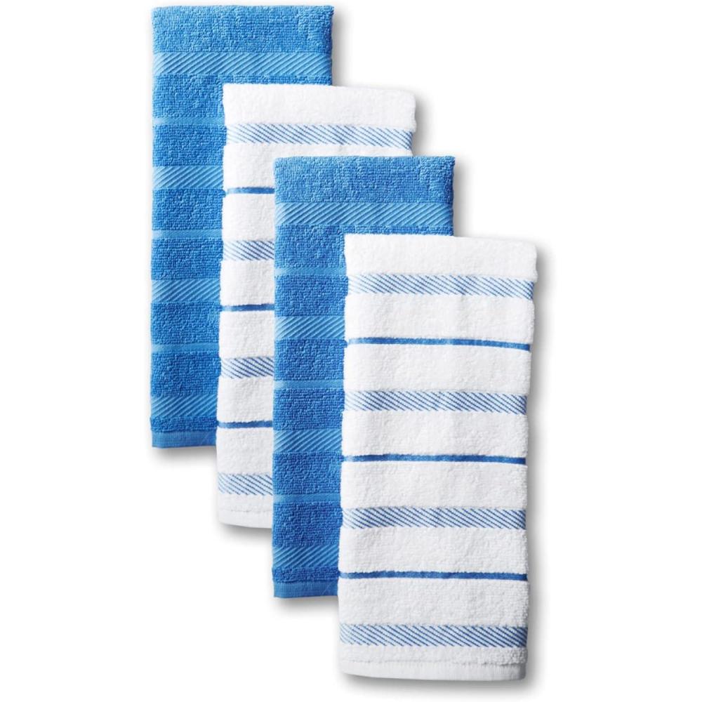 imageKitchenAid Albany Kitchen Towel 4Pack Set Lavender CreamWhite 16quotx26quotCornflower