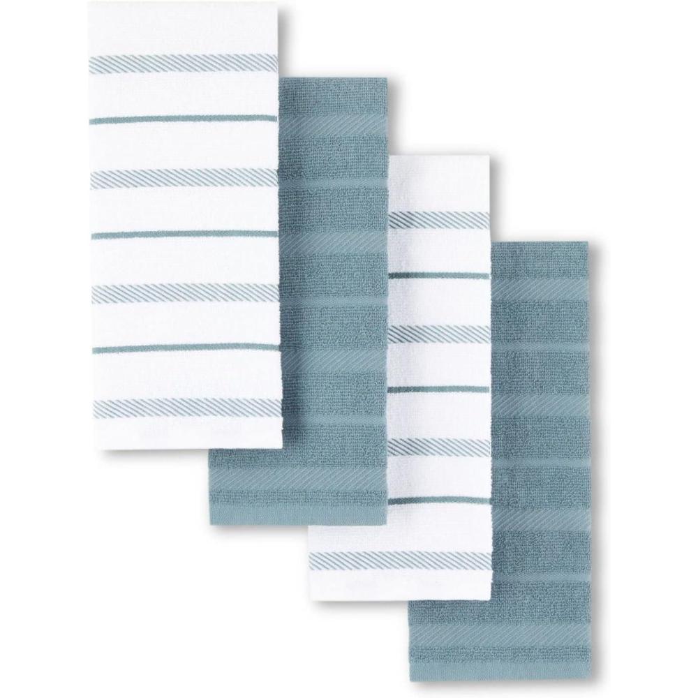 imageKitchenAid Albany Kitchen Towel 4Pack Set Lavender CreamWhite 16quotx26quotFog Blue
