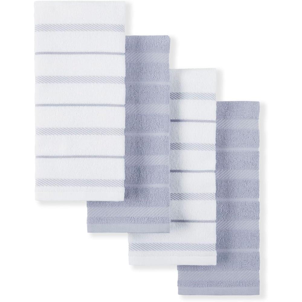 imageKitchenAid Albany Kitchen Towel 4Pack Set Lavender CreamWhite 16quotx26quotLavender Cream