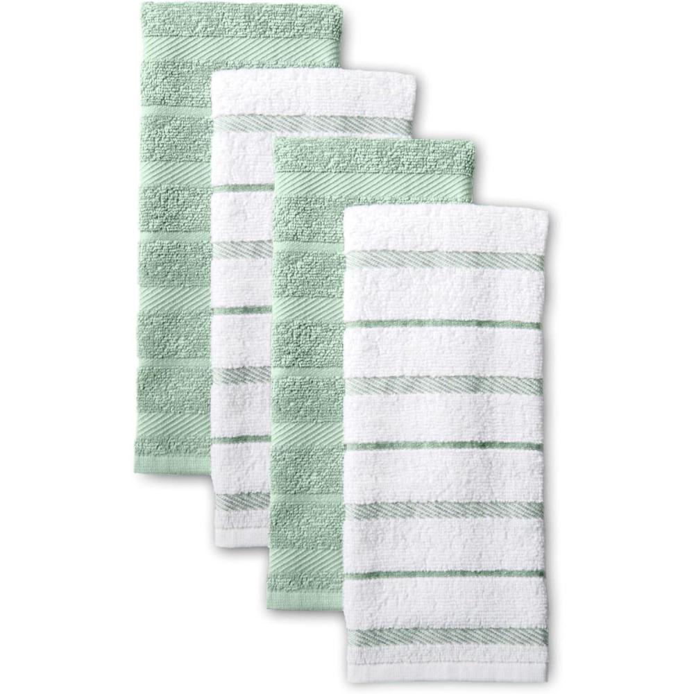 imageKitchenAid Albany Kitchen Towel 4Pack Set Lavender CreamWhite 16quotx26quotPistachio