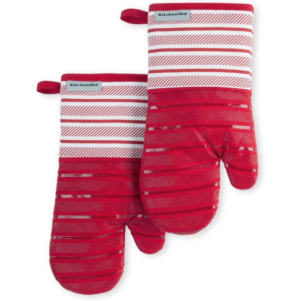 imageKitchenAid Albany Oven Mitt 2Pack Set Aqua Sky 7quotx13quotPassion Red