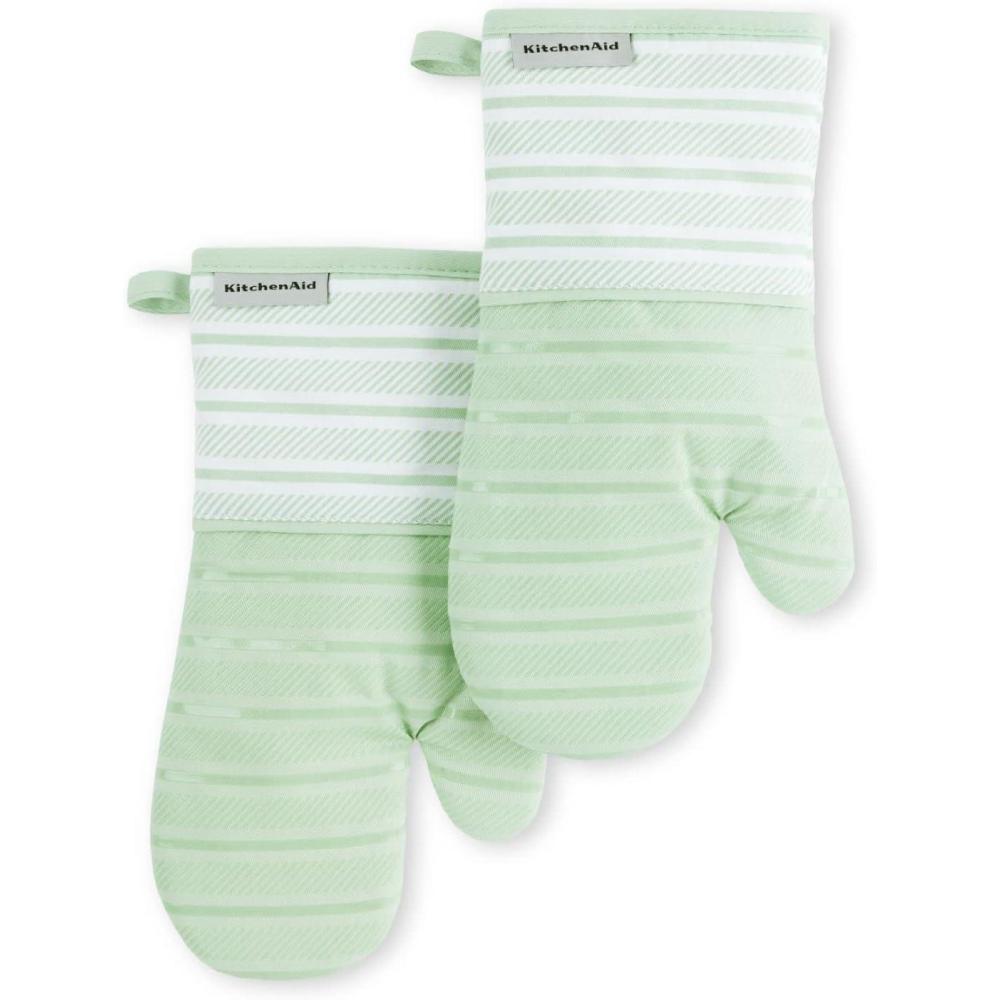 imageKitchenAid Albany Oven Mitt 2Pack Set Aqua Sky 7quotx13quotPistachio