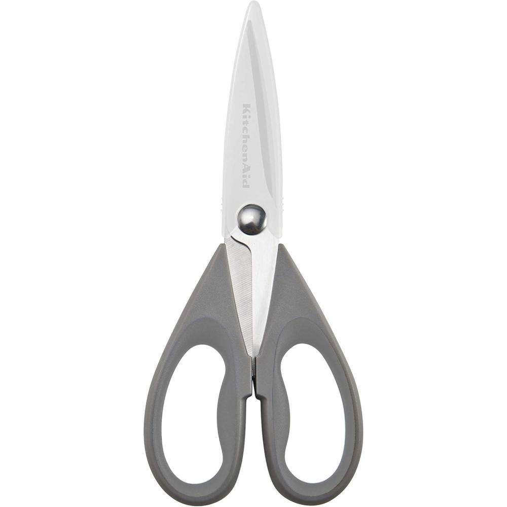 imageKitchenAid All Purpose Kitchen Shears with Protective Sheath Durable Stainless Steel Scissors Dishwasher Safe Soft Grip Comfort Handle 872 Inch Lavendar CreamStorm Gray