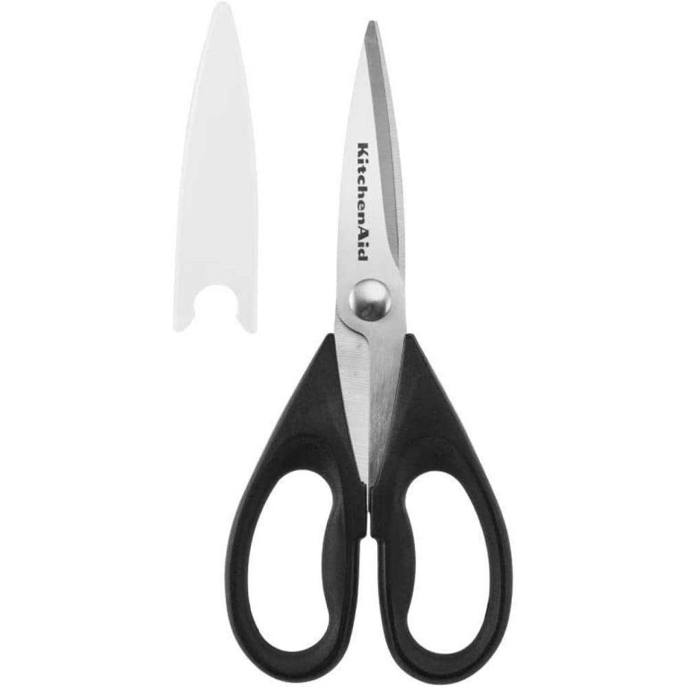 imageKitchenAid All Purpose Kitchen Shears with Protective Sheath Durable Stainless Steel Scissors Dishwasher Safe Soft Grip Comfort Handle 872 Inch Lavendar CreamBlack