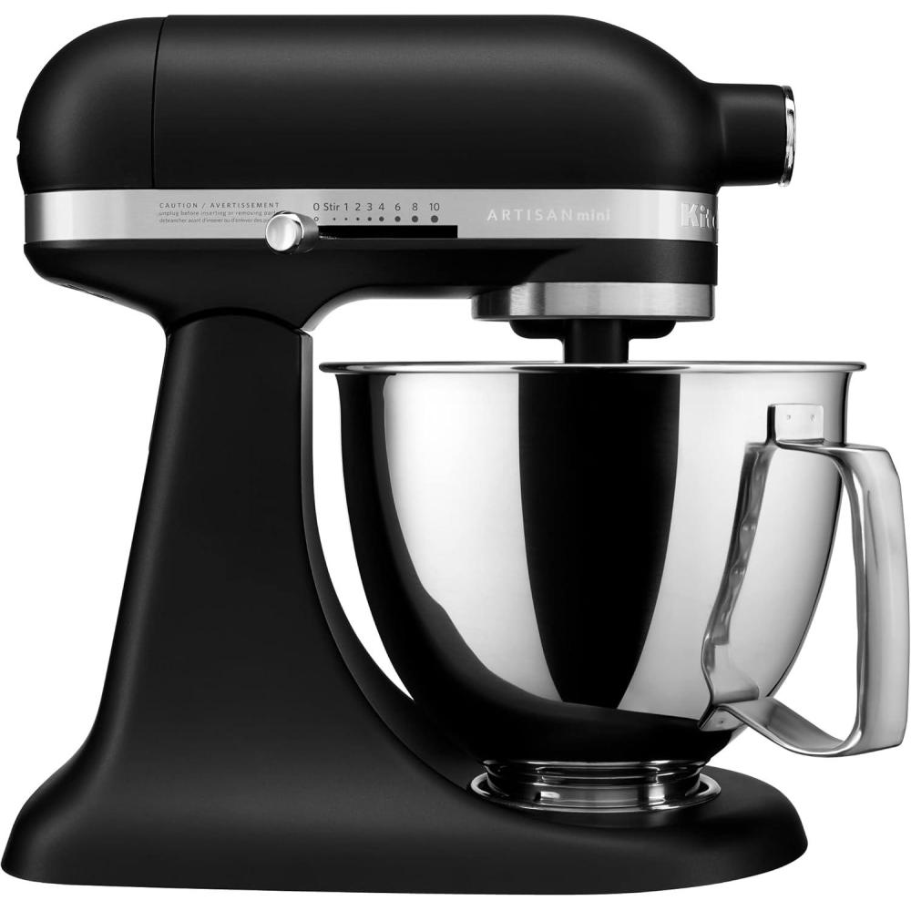 imageKitchenAid Artisan Mini 35 Quart TiltHead Stand Mixer  KSM3316X  WhiteBlack Matte