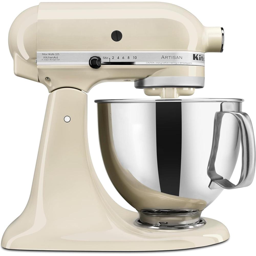 imageKitchenAid Artisan Series 5 Quart Tilt Head Stand Mixer with Pouring Shield KSM150PS Lavender CreamAlmond Cream