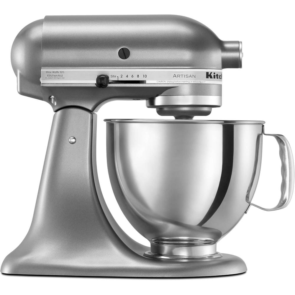 imageKitchenAid Artisan Series 5 Quart Tilt Head Stand Mixer with Pouring Shield KSM150PS Lavender CreamContour Silver