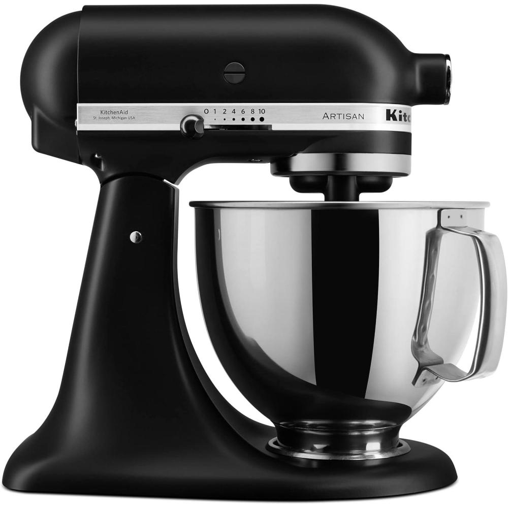 imageKitchenAid Artisan Series 5 Quart Tilt Head Stand Mixer with Pouring Shield KSM150PS Lavender CreamMatte Black
