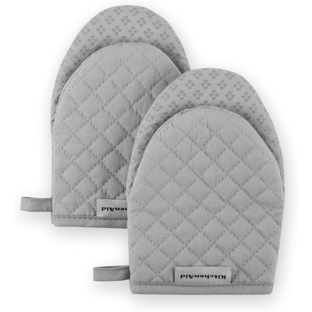 imageKitchenAid Asteroid Mini Oven Mitt Set 55quotx8quot Dried Rose 2 PieceGray