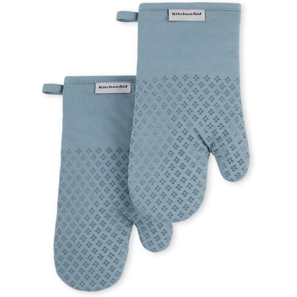 imageKitchenAid Asteroid Oven Mitt Set 7quotx125quot Aqua Sky 2 PieceFog Blue