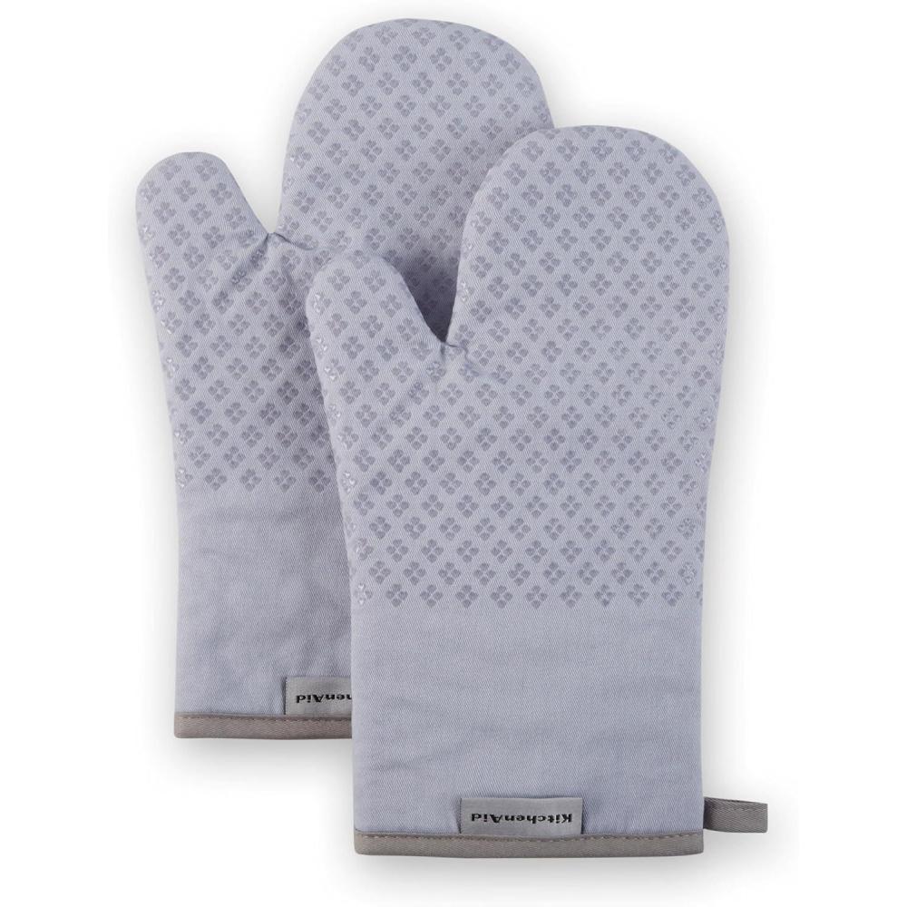 imageKitchenAid Asteroid Oven Mitt Set 7quotx125quot Aqua Sky 2 PieceLavender Cream
