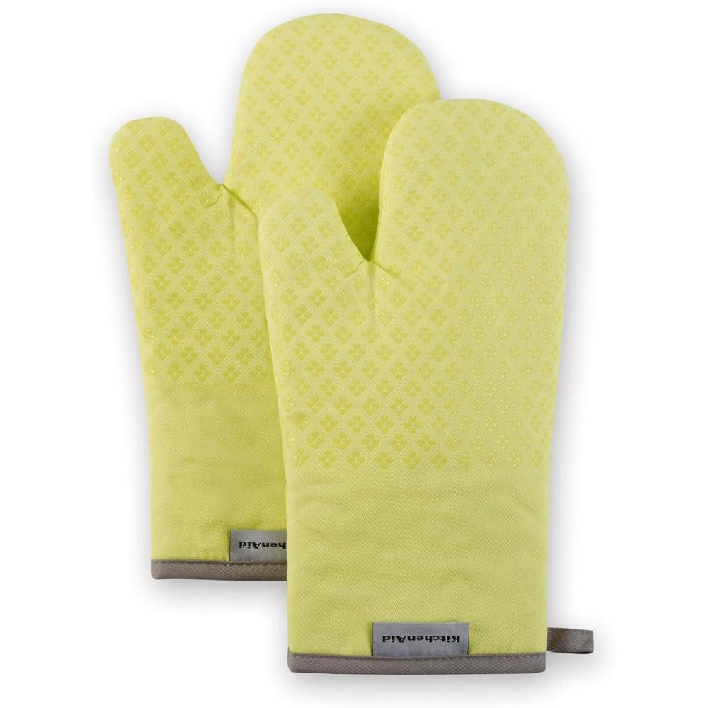 imageKitchenAid Asteroid Oven Mitt Set 7quotx125quot Dried Rose 2 PieceKyoto Glow Yellow