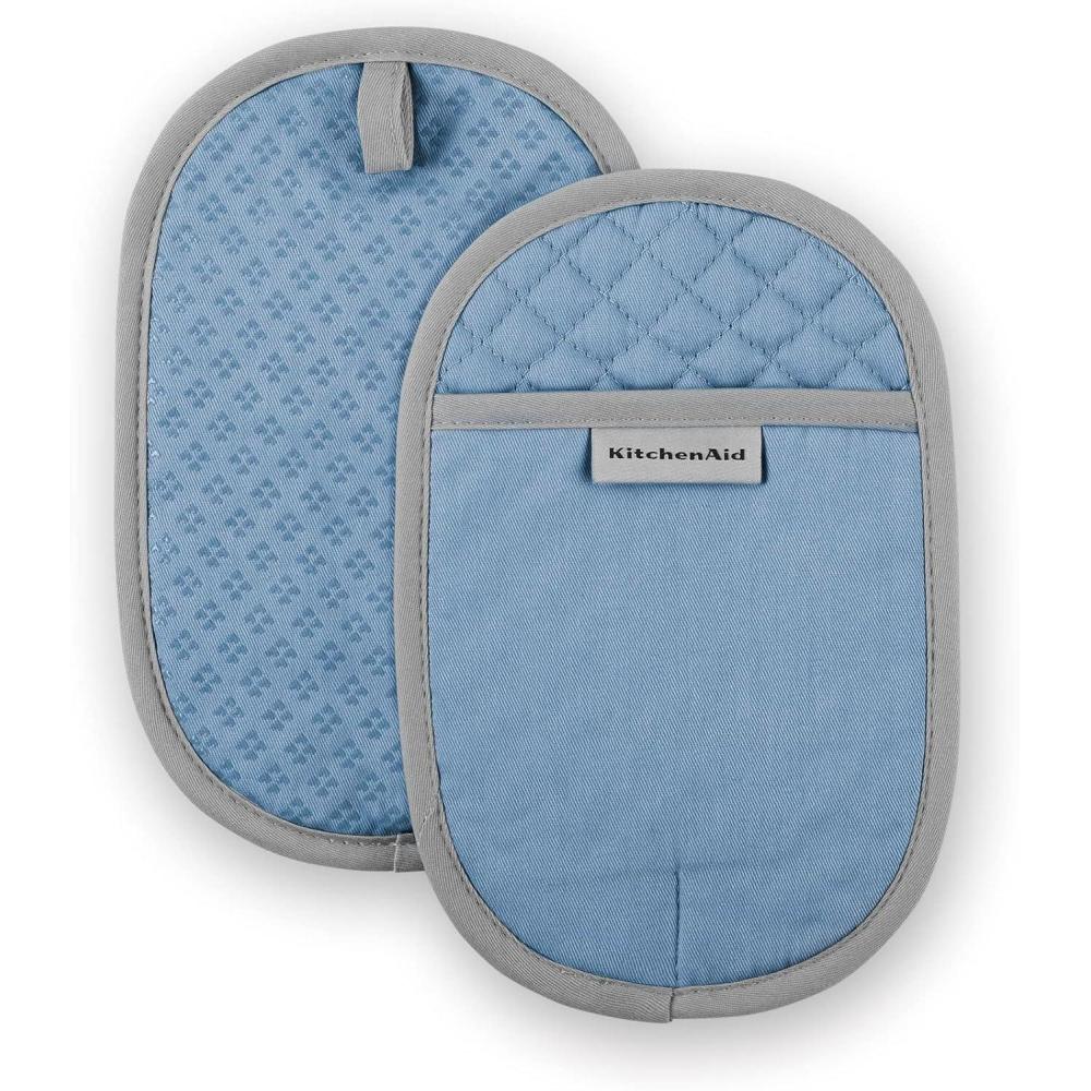 imageKitchenAid Asteroid Pot Holder 2Pack Set Dried Rose 65quotx10quotBlue Velvet