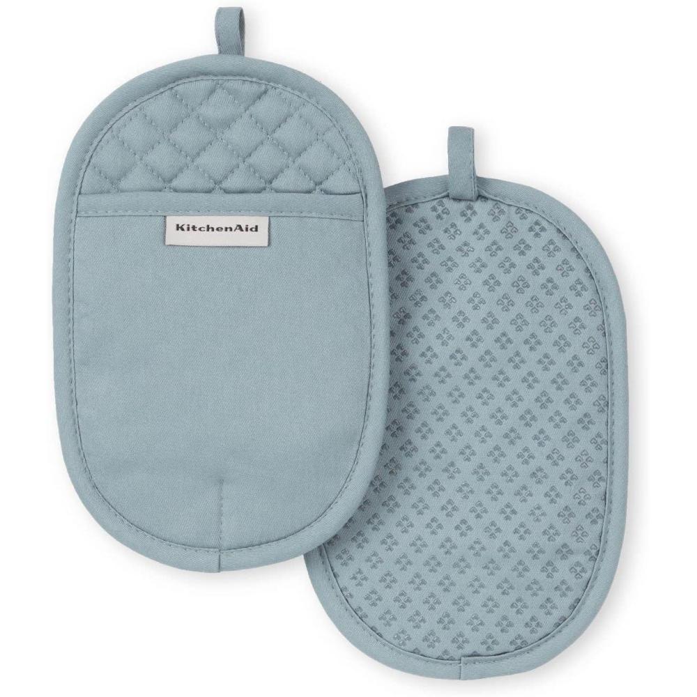 imageKitchenAid Asteroid Pot Holder 2Pack Set Dried Rose 65quotx10quotFog Blue