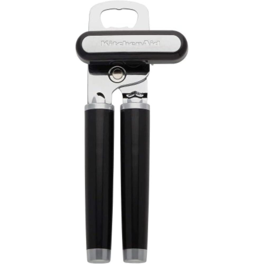 imageKitchenAid Classic Multifunction Can Opener and Bottle Opener Easy to Use Razor Sharp Stainless Steel Cutting Wheel Soft Ergonomic Handles Lavendar CreamBlack