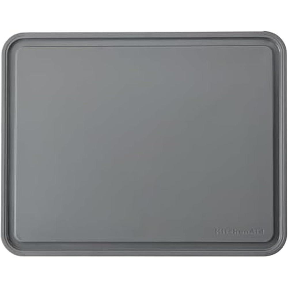 imageKitchenAid Classic Plastic Cutting Board with Perimeter Trench and Non Slip Edges Dishwasher Safe 11 x 14 inch Ink BlueGray