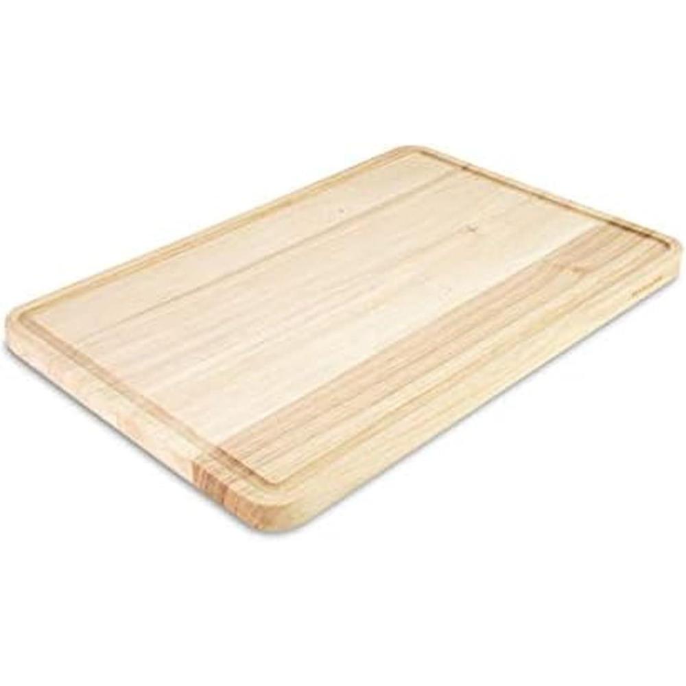 imageKitchenAid Classic Rubberwood Cutting Board with Perimeter Trench Reversible Chopping Board 11inch x 14Inch Natural181L x 12W