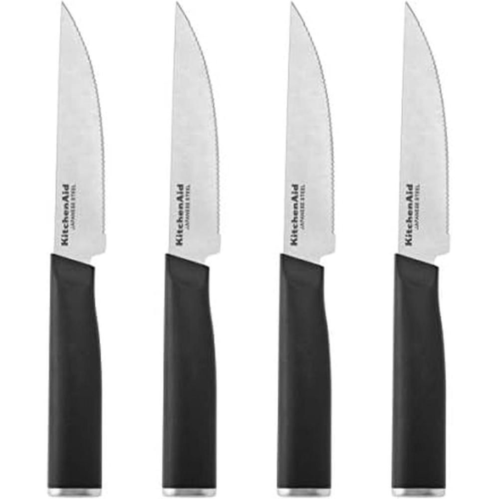 imageKitchenAid Classic Serrated Bread Knife with CustomFit Blade Cover 8inch Sharp Kitchen Knife HighCarbon Japanese Stainless Steel Blade Black45