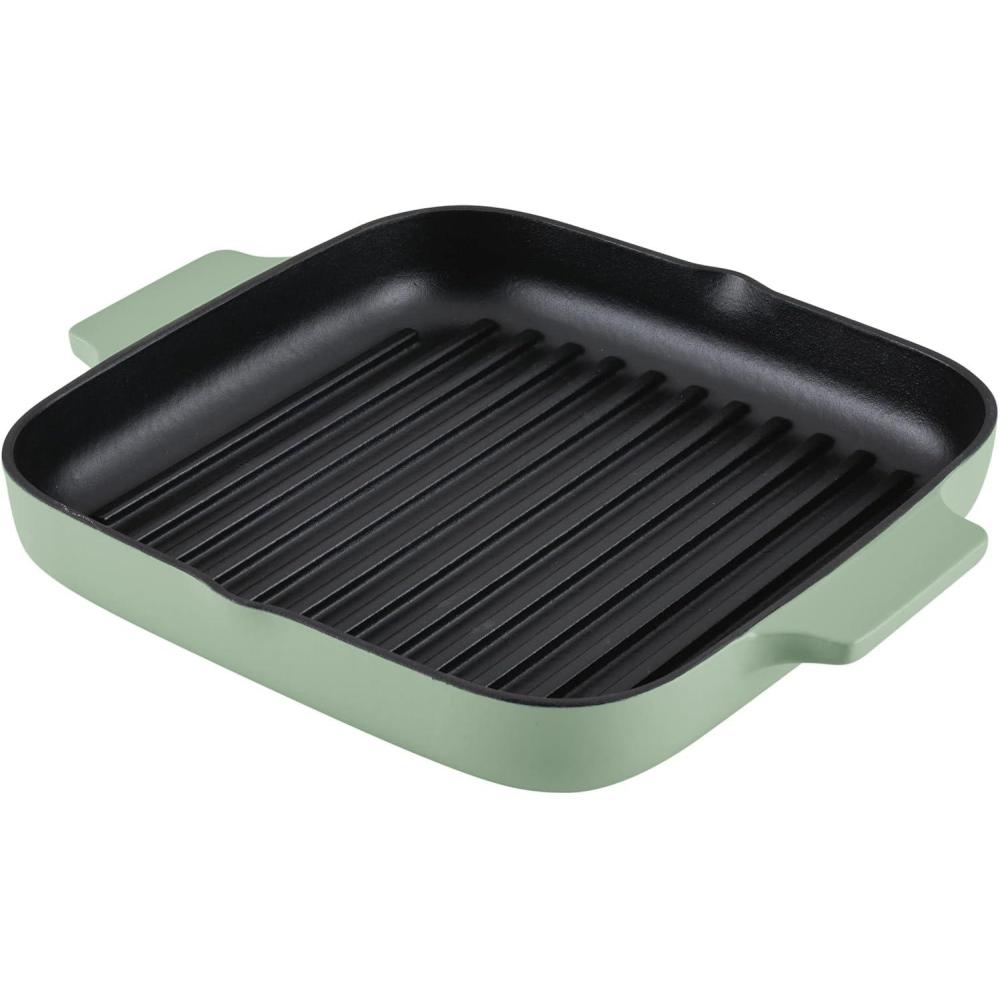 imageKitchenAid Enameled Cast Iron Square Grill and Roasting Pan 11 Inch  PistachioPistachio