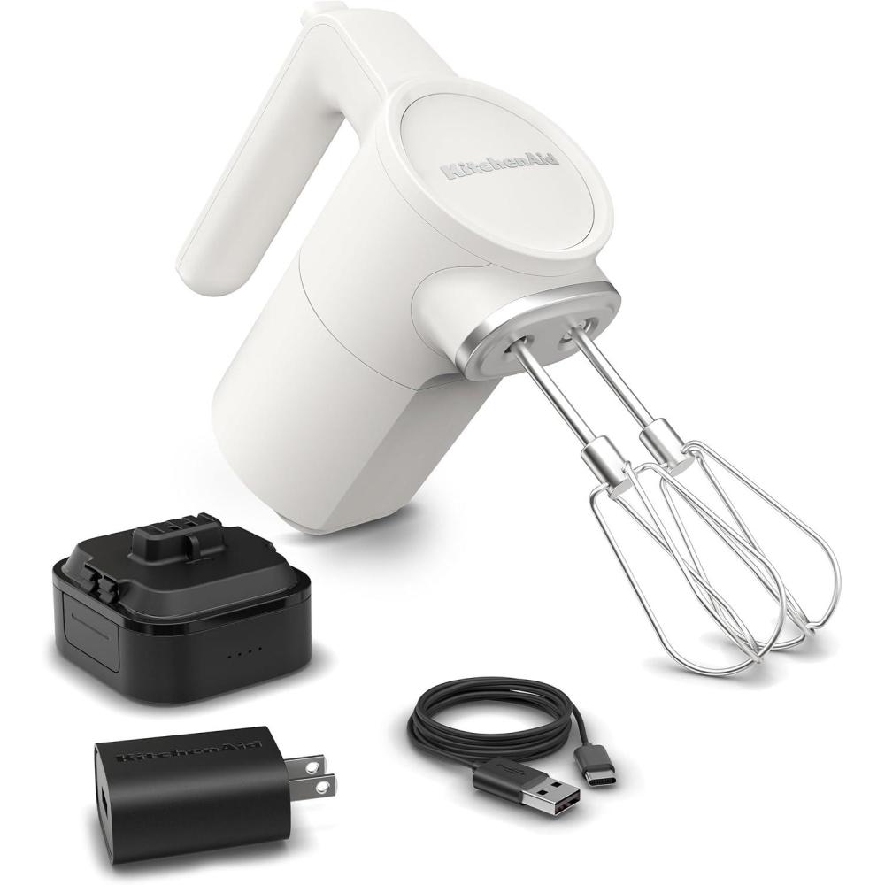 imageKitchenAid Go Cordless Hand Mixer  battery included KHMR762 Porcelain WhitePorcelain White