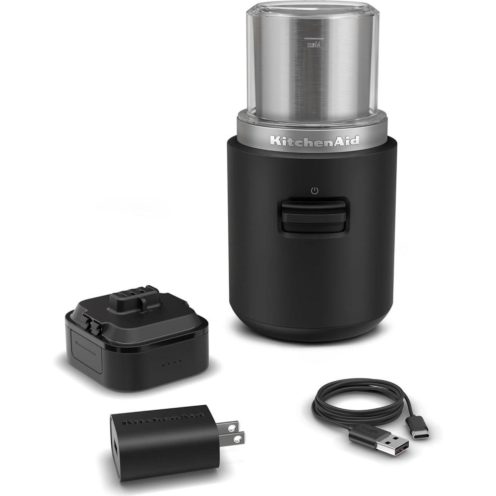 imageKitchenAid Go Cordless Personal Blender  battery included KSBR256 Black MatteBlade Grinder