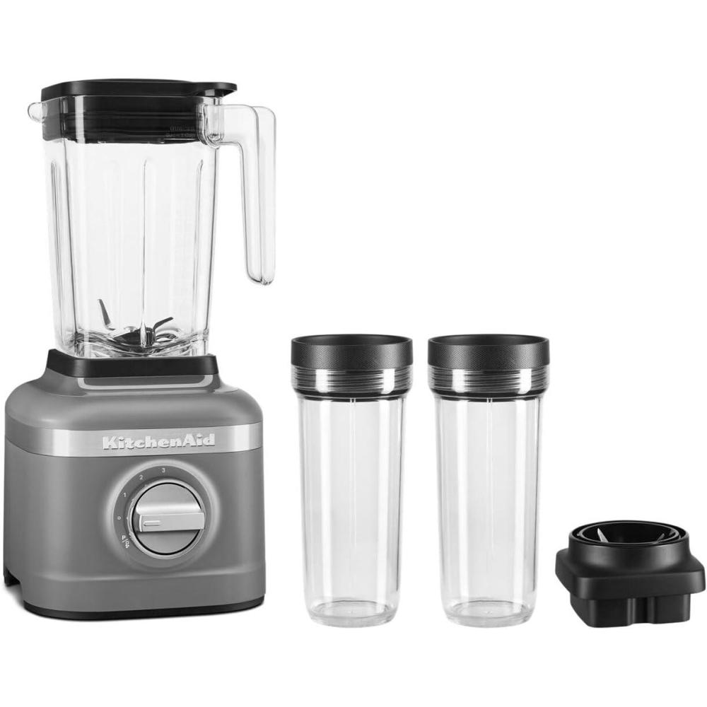 imageKitchenAid K150 3 Speed Ice Crushing Blender with 2 Personal Blender Jars  KSB1332WHMatte Charcoal Grey