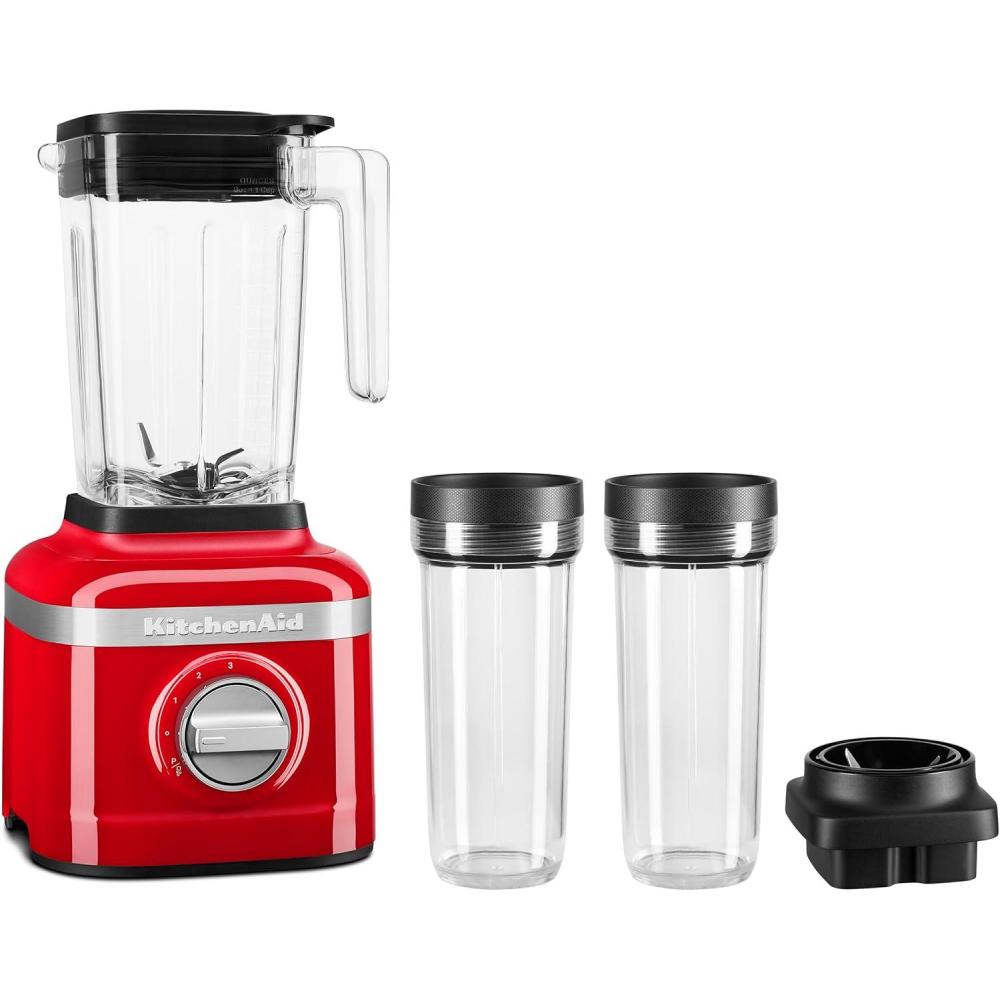 imageKitchenAid K150 3 Speed Ice Crushing Blender with 2 Personal Blender Jars  KSB1332WHPassion Red