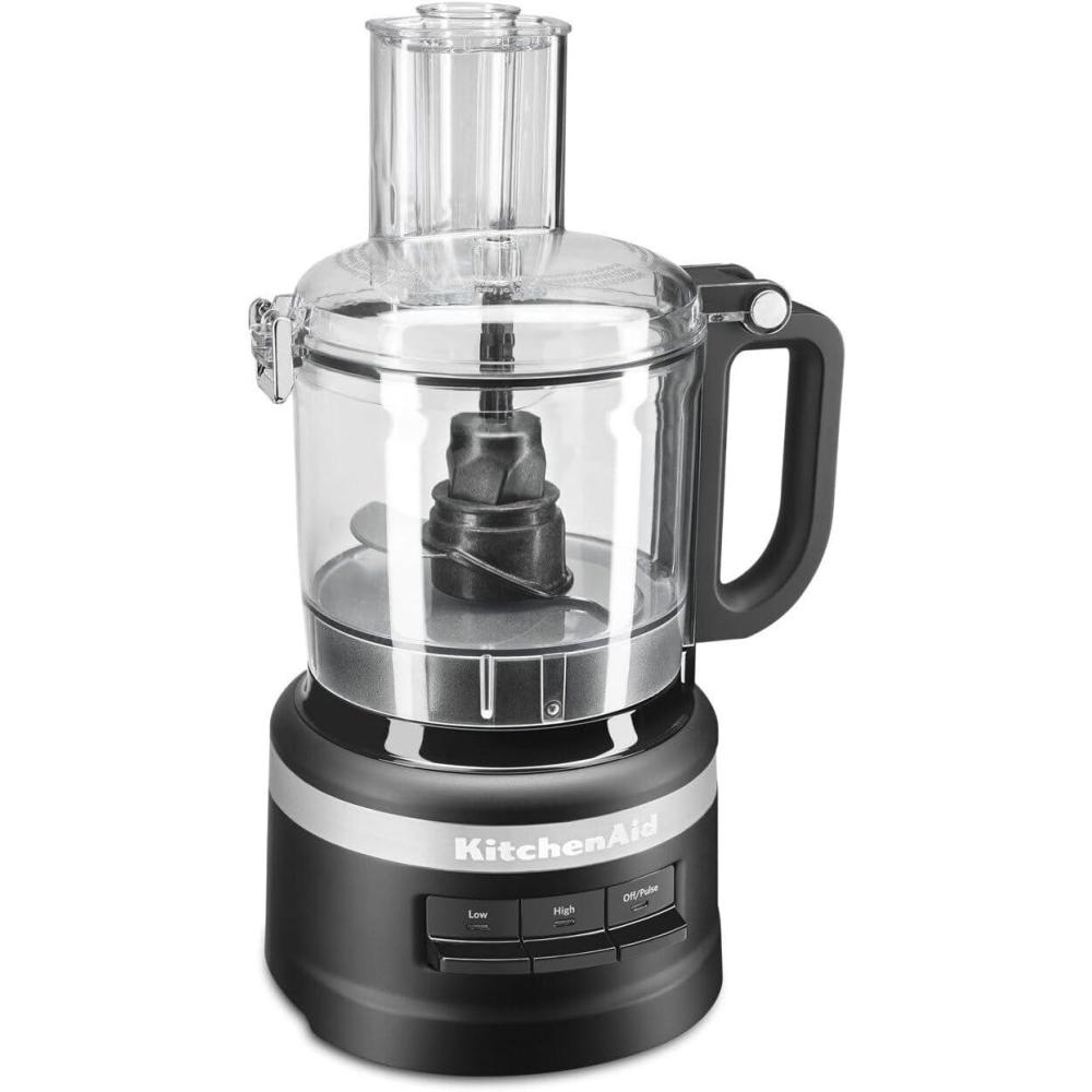 imageKitchenAid KFP0718ER 7Cup Food Processor Chop Puree Shred and Slice Empire RedBlack Matte